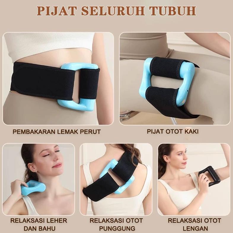 BEST SELLER GOBOOX MULTIFUNGSI ALAT PIJAT ELEKTRIK MASSAGE RING BELT PORTABLE ALAT PEMBAKAR LEMAK PE