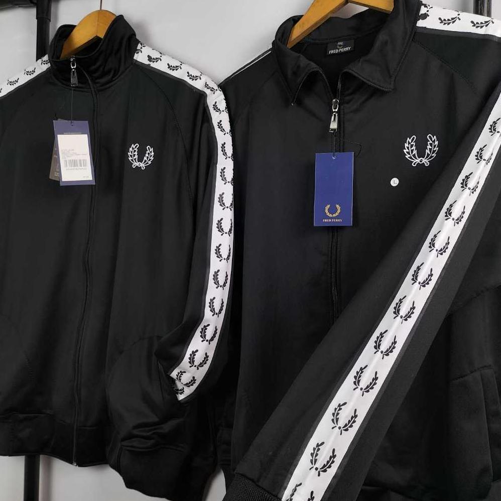 Original Tracktop Jacket Pria Import Warna Hitam High Quality/Jaket Pria Logo Bordir Laurel/Ootd Spo