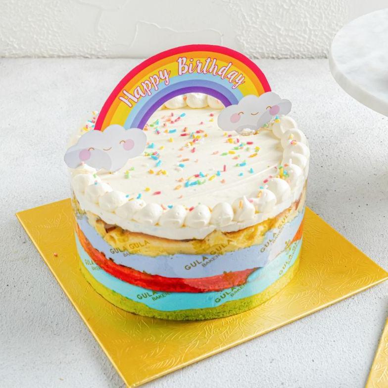 Rainbow Cream Cheesecake Cake Ultah Enak 16 Cm