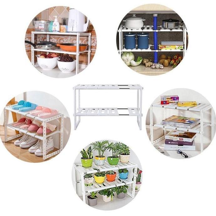 Rak Buku Laptop Organizer Rak Besi Susun Minimalis Kokoh Meja Printer HM