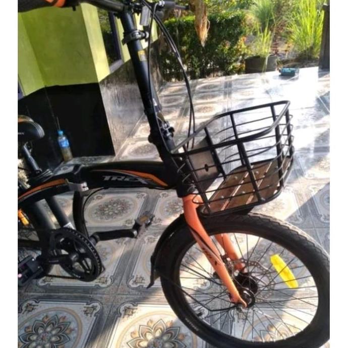 KERANJANG SEPEDA LIPAT FRONT BLOK (KERANJANG KLASIK ALAS KAYU) GM