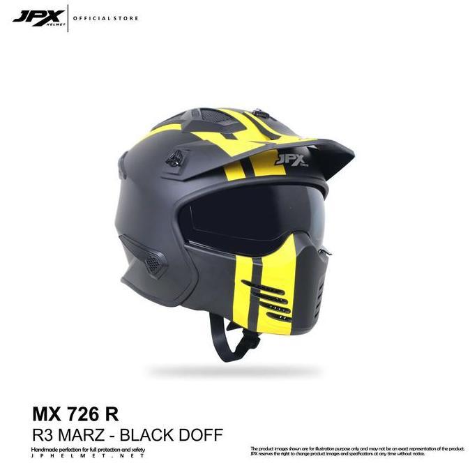 Promo Helm JPX Full Face Mx-726 R - R04 MARZ - Helm Modular Diskon