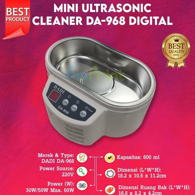 Mini Ultrasonic Cleaner DADI DA-968 + Timer Pencuci Emas PCB Kacamata
