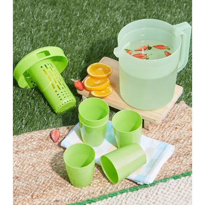 Foodcity- Annabelle Jug Infused Set Plus 5 Glass Hijau Lime