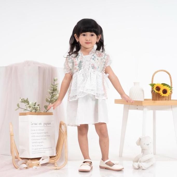 Delova Kids - LUNA VEST Brukat Rompi Anak Premium Setelan Atasan Anak Kids Lace Renda Tille Outer Mo