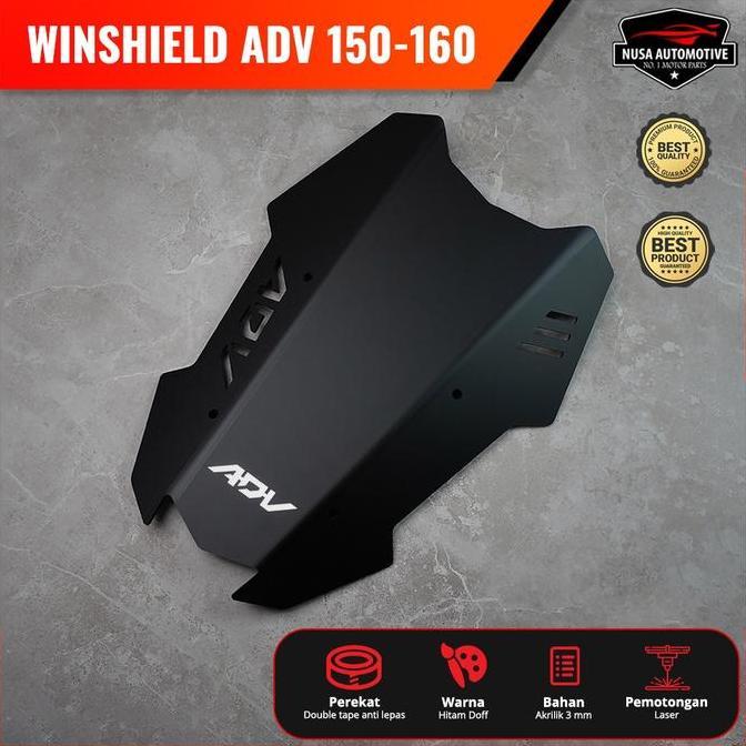 NSA VISOR WINSHIELD HONDA ADV 150 ADV 160 ADV 160/150 PNP SMOKE BENING HITAM DOFF Motorcycle Pengama