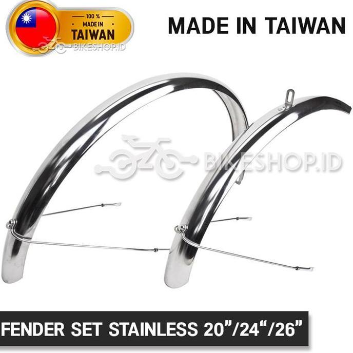 Fender Selebor Spakbor 26" 24" 20" Sepeda MTB Mini CTB Warna Stainless Taiwan | High Quality