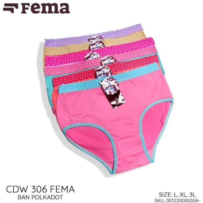 (12 Pcs) CELANA DALAM WANITA FEMA / CD PEREMPUAN PREMIUM SUPER SOFT FEMA - 306