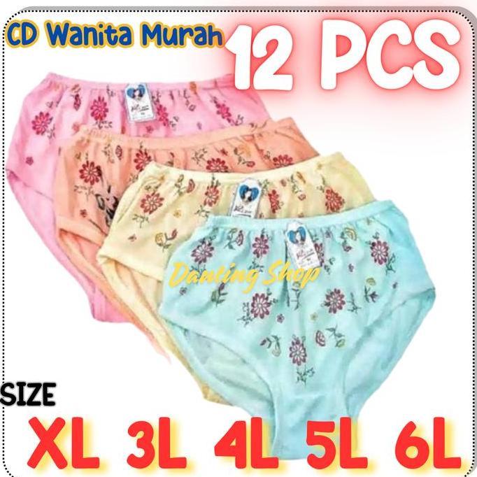 Grosir 12 pcs / CD Wanita Motif Bunga Hyget Haid / Nifas Harian CD Anak Remaja Wanita Cantik