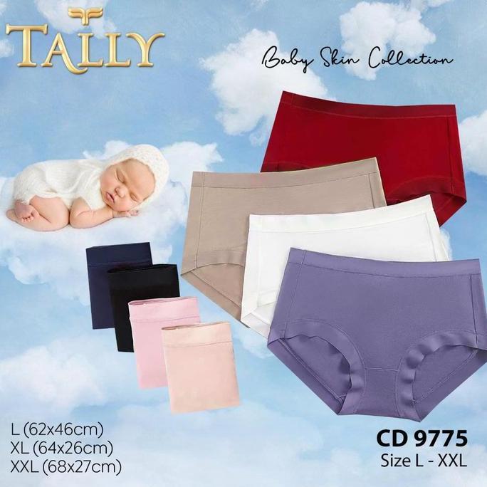 Tally Cd Celana Dalam Baby Skin 9775 I Size L - Xxl I Bahan Baby Skin Selembut Kulit Bayi I High Wai