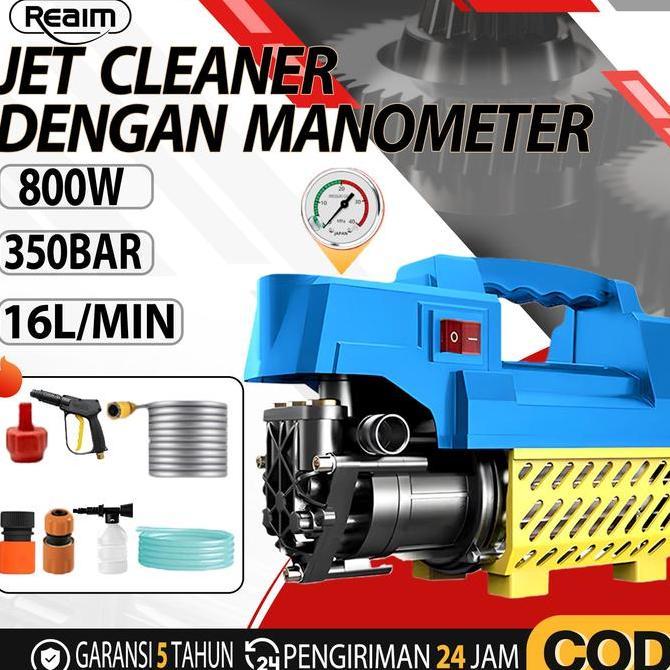Murah Reaim Pressure Washer800W350Bar Mesin Semprot Air Bertekanan Tinggi Dengan Motor Induksi Tahan