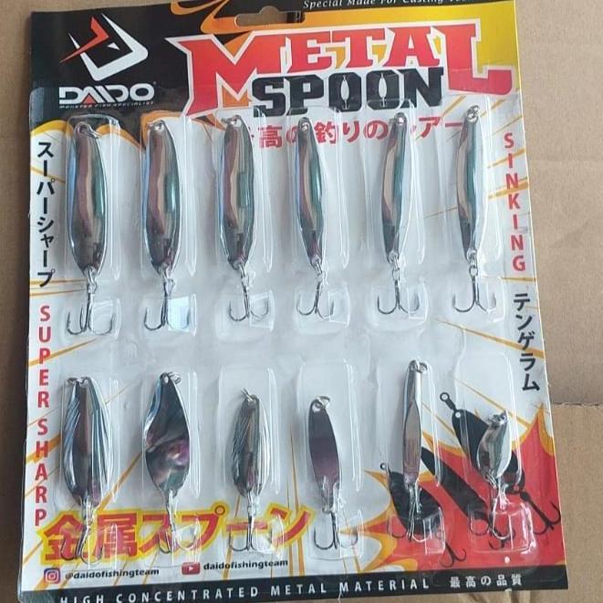 UMPAN LURE METAL SPOON DAIDO SET ISI 12 PCS