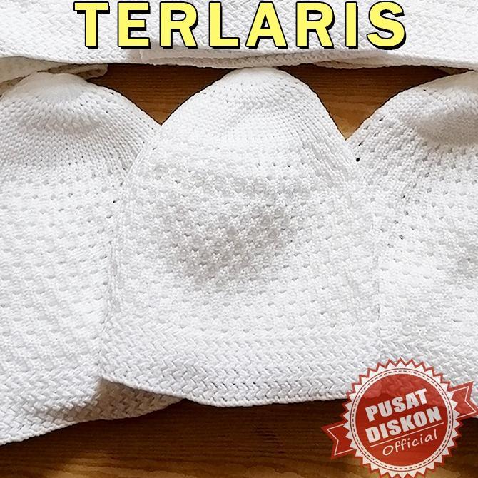 OFFICIAL Oleh Oleh Umroh Haji Peci Songkok Kopiah Rajut Polos Peci Putih Peci Polos Songkok Putih So