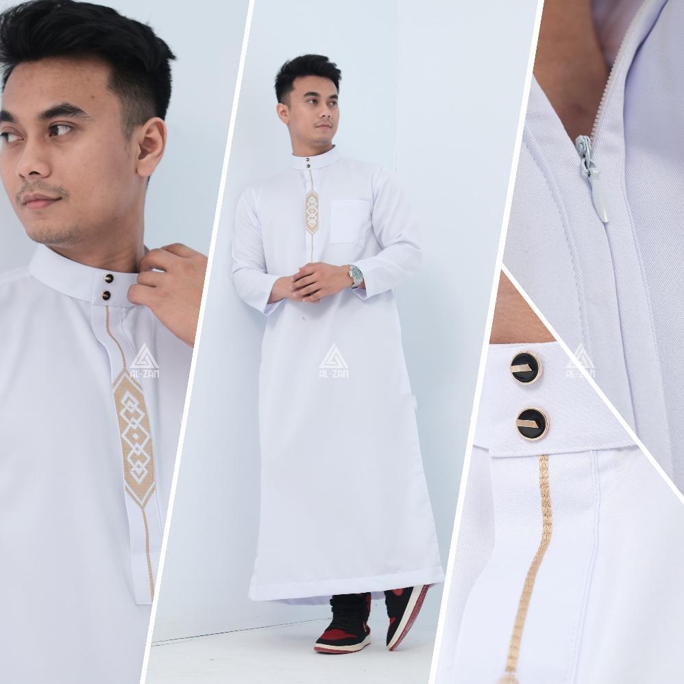Promo Jubah Pria Muslim Gamis Pria Muslim Lengan Panjang Bordir Jubbah Dewasa Katun Toyobo Hitam Put