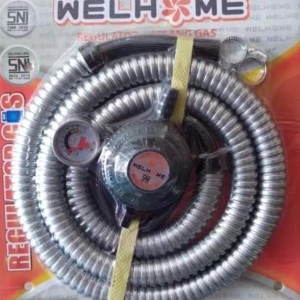 Selang + Regulator GAS LPJ PAKET merk Wellhome type WG-128S