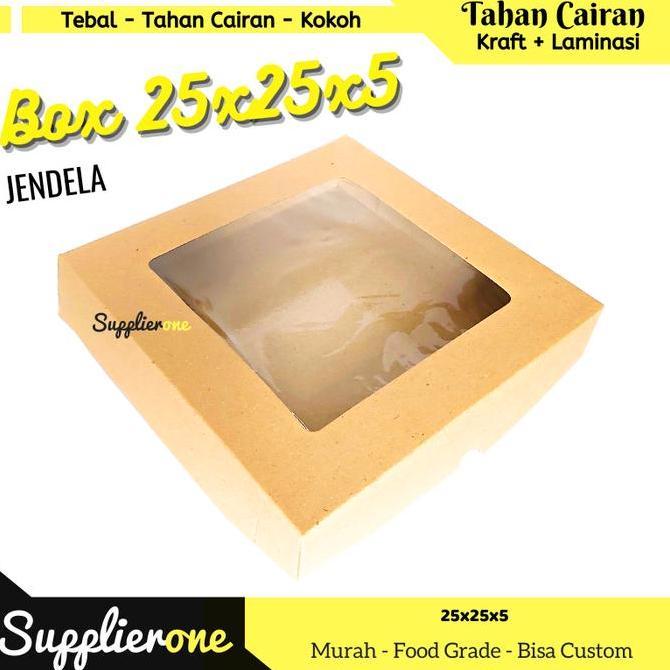 Bisakok- Box 25X25X5 Isi 25/ Dus Nasi / Dus Muffin / Dus Cupcake / Dus Kue
