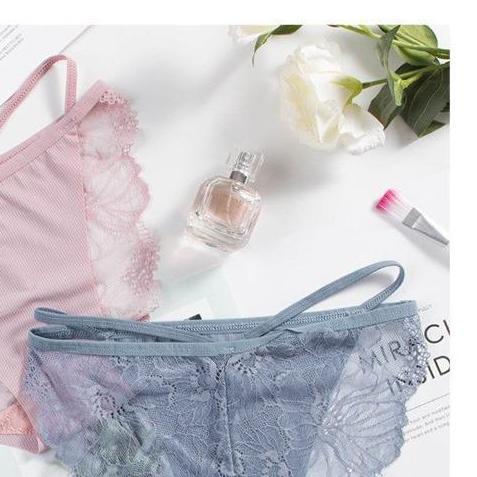 Celana Dalam Wanita Brief Transparan Renda Low Waist 4C209