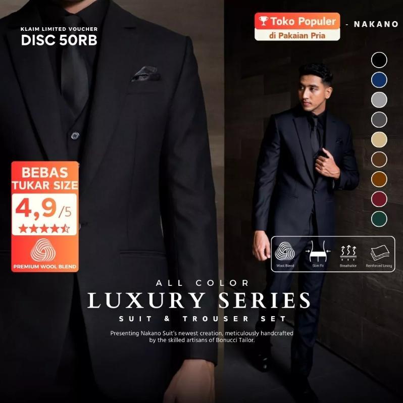 Promo Nakano Luxury Set - Setelan Jas & Celana Formal Pria Slim Fit Premium