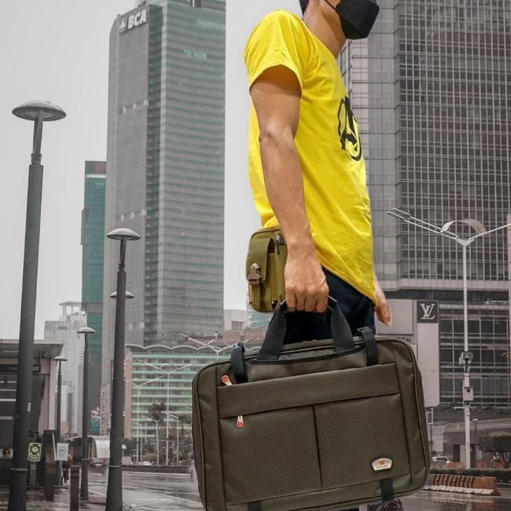 Discount Tas kantor pria /selempang laptop tas kerja multifungsi 3in1 polo Ace 9056