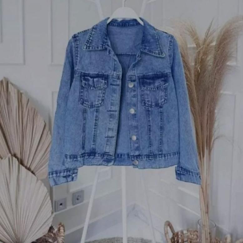ORIGINAL ( OVERSIZE ) JAKET JEANS WANITA HITAM SNOW // JAKET JEANS WANITA BIRU SNOW // JAKET JEANS W