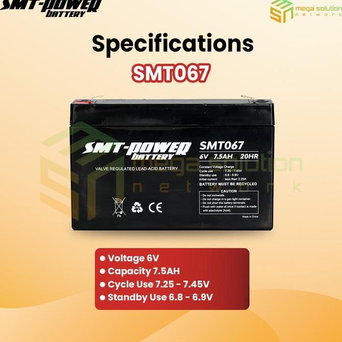 DB81 - BATTERY KERING SMT POWER 6V 7,5AH 20HR-AKI KERING VRLA SMT067