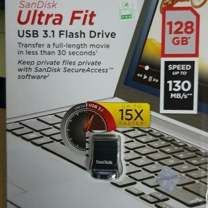 DR125 - Sandisk Ultra Fit Usb 3.1 Flashdisk 128gb cz430 / usb 128g sandisk