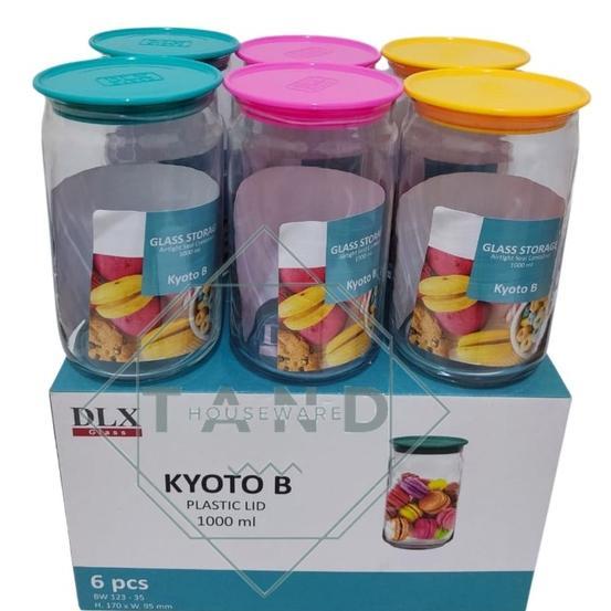 TOPLES KUE LEBARAN KACA KEDAP UDARA KYOTO B SET UKURAN 1000 ML (6PCS)