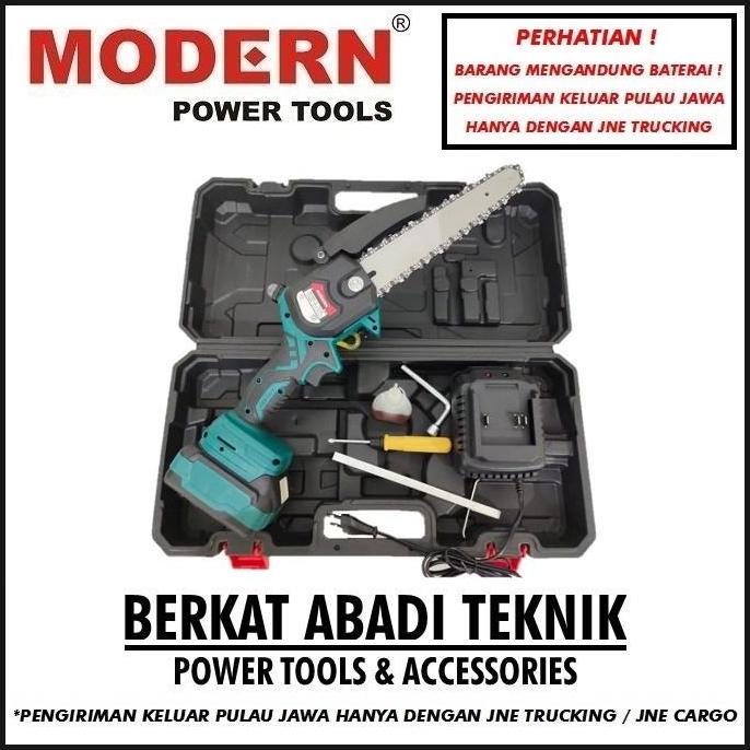 MODERN M-58 Mesin Cordless Chainsaw Mini 8" Gergaji Rantai Baterai M58