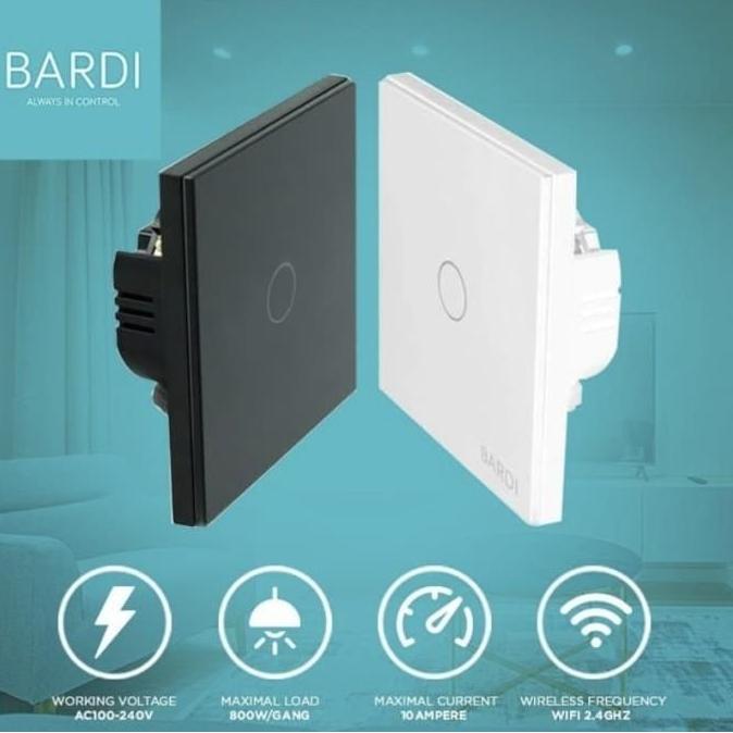 BARDI SMART HOME WALL SWITCH 1 GANG EU - SAKLAR LAMPU PINTAR WIFI