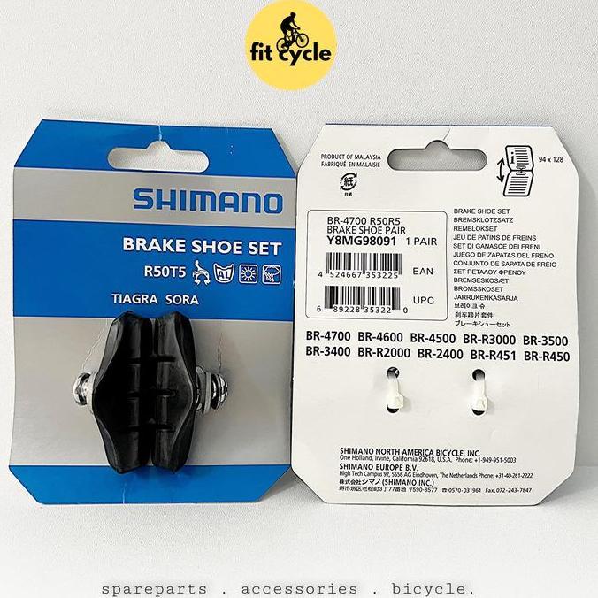 brake shoe Shimano R50T5 karet kanvas rem sepeda balap TERBATAS