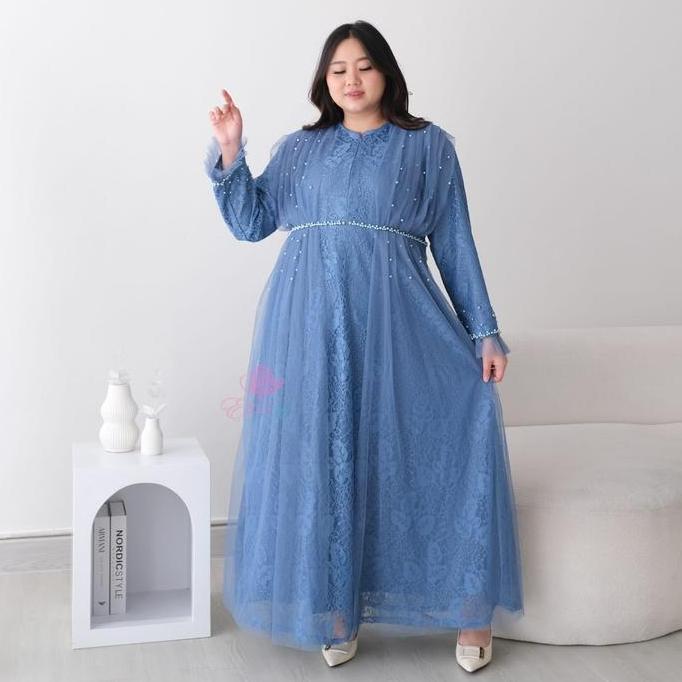 super jumbo gamis maretha brukat mewah ld 130 140 150 cm Pesta Mutiara Tile