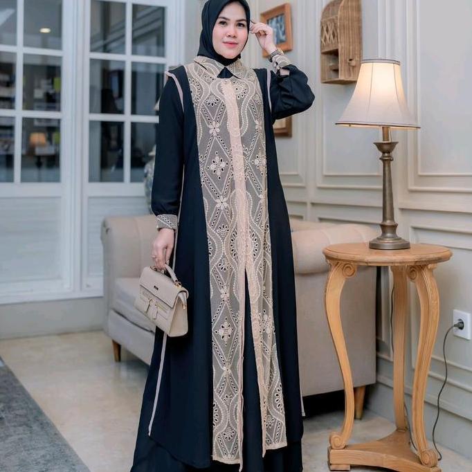Alexandra Set Gamis 3 in 1 Terbaru Premium Brukat Tile Original Wadah Muslim