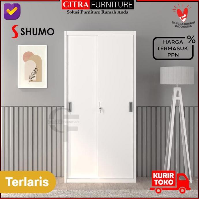Sale Shumo Super White | Lemari Arsip Besi 2 Pintu Sliding Besi