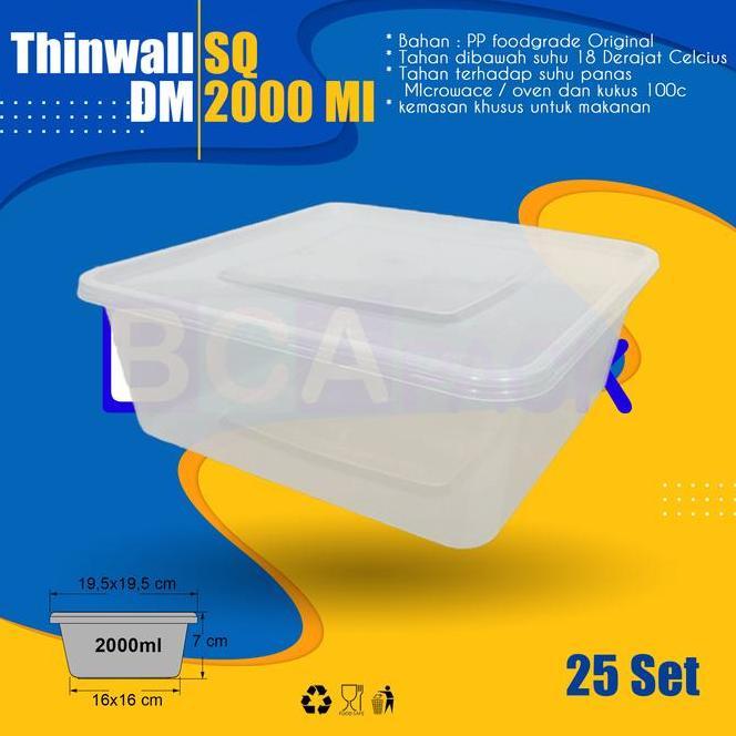 Thinwall Dm 2 Ml Square Persegi 25 Set