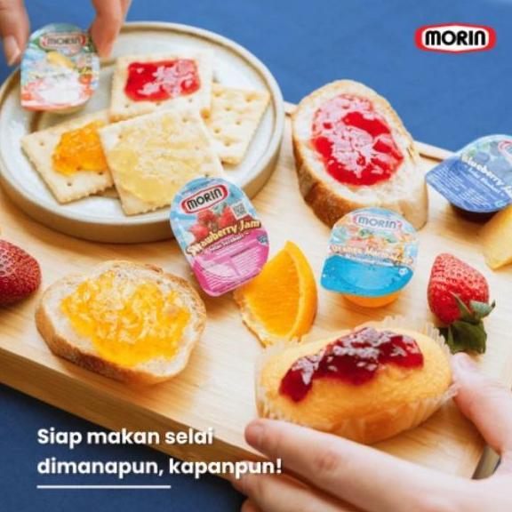 Morin Jam Mini Portion 14 Gr - Selai Strawberry Blueberry Pineapple Orange Marmalade [terbaik]