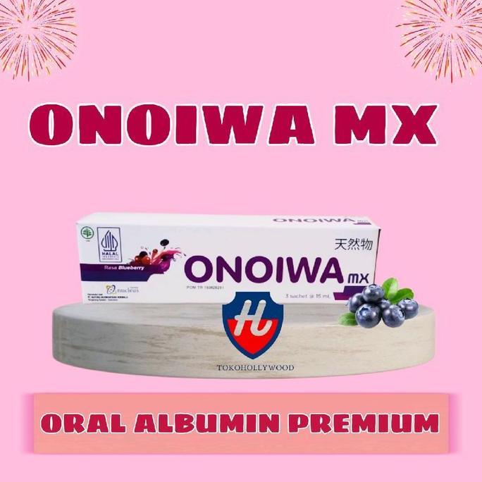 Lansungkirim- Onoiwa Mx Albumin Ekstrak Ikan Gabus Premium Cair 1 Box Isi 3 Sachet 15Ml Rasa Blueber