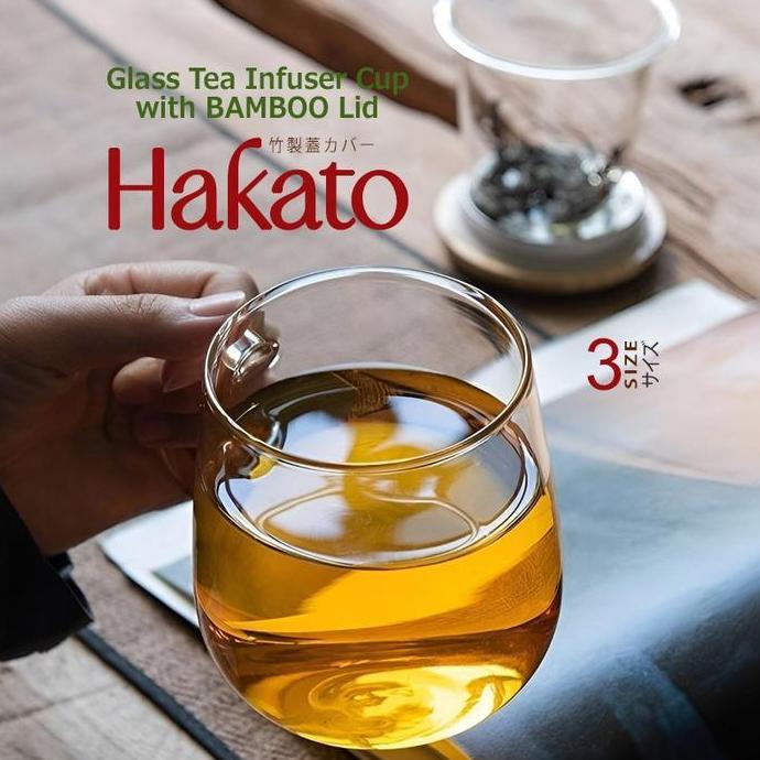 Gifme- Gelas Infuser Rempah Cangkir Teh Saringan Kaca Gelas Seduh Herbal Mug Aesthetic Hakato