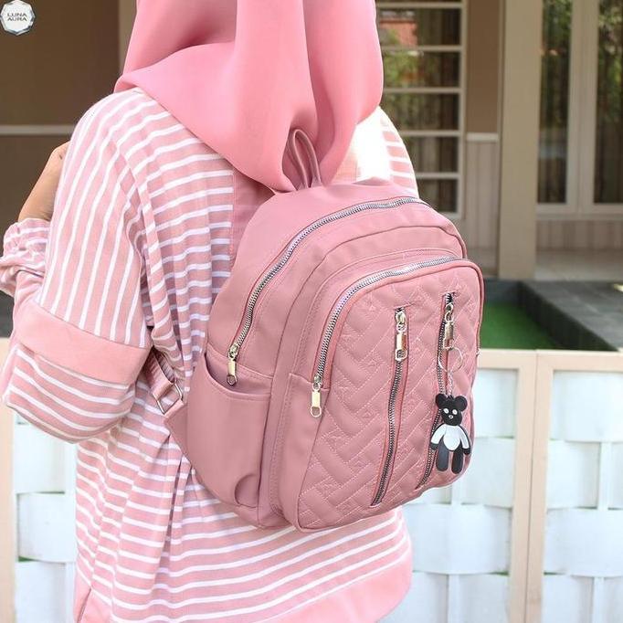 Updown- Luna Aura Tas Ransel Wanita Luna Aura Cocoly Bordir Love 3 Ruang Tas Sekolah Tas Kuliah Tas 
