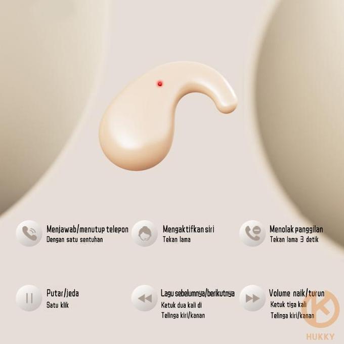 Bisakoya- Hukky Zr3 Headset Bluetooth Earphones Tws Sleepbuds Mini Invisiable - Ponsel Bass Micropho