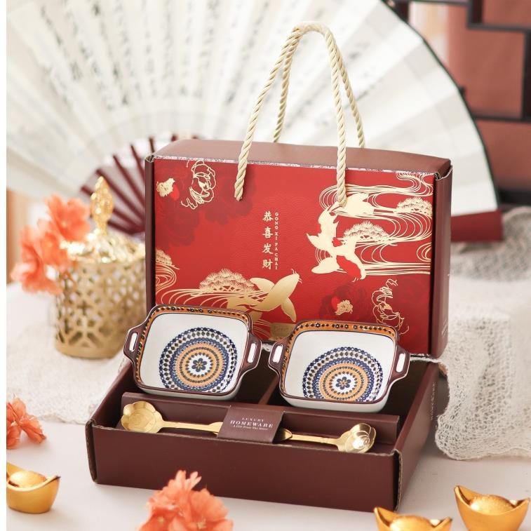 Goodsnco Hampers Imlek Chinese New Year 6 In 1 Bowl Set Premium Mangkok Dan Piring Keramik Set Imlek