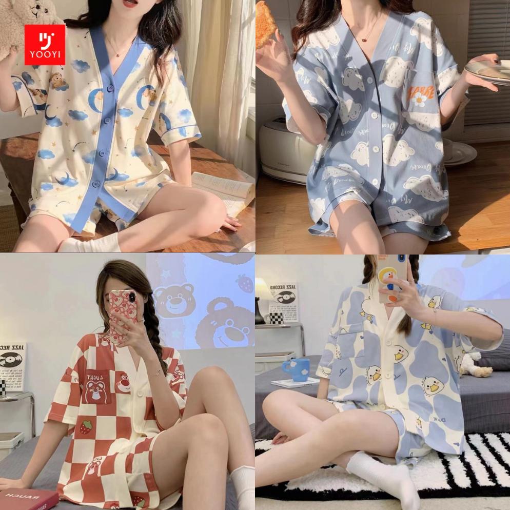 NEW DEALS Yooyi Baju Tidur Wanita Set Dewasa Sexy Jumbo Celana Pendek Piyama HP Perempuan Model Keme
