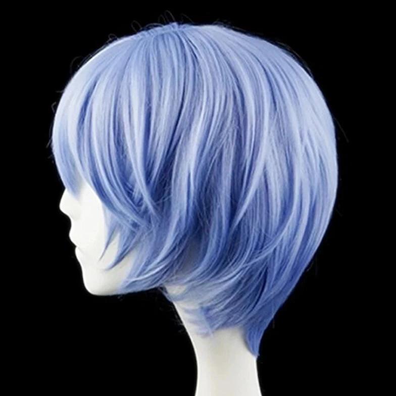 Ayanami Rei Cosplay Wig with Hair Eva Costume Wig Short Blue Anime Wig Ruri Asuka Ayanami Rei Wig Ge