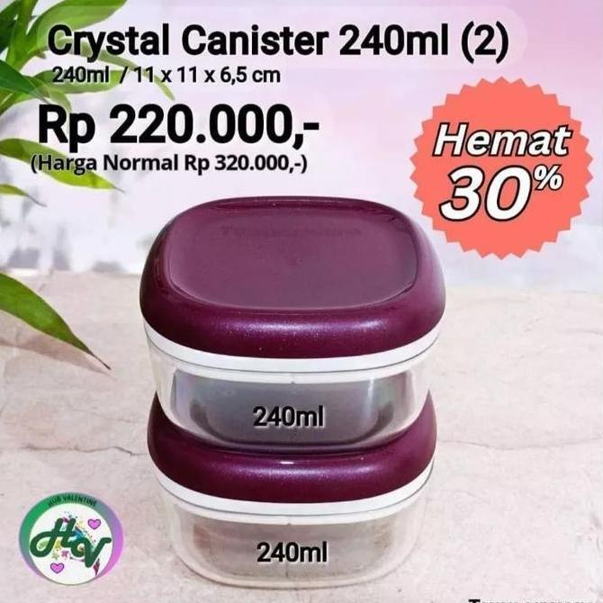 Tupperware crystal canister toples Cristal 2pcs Original