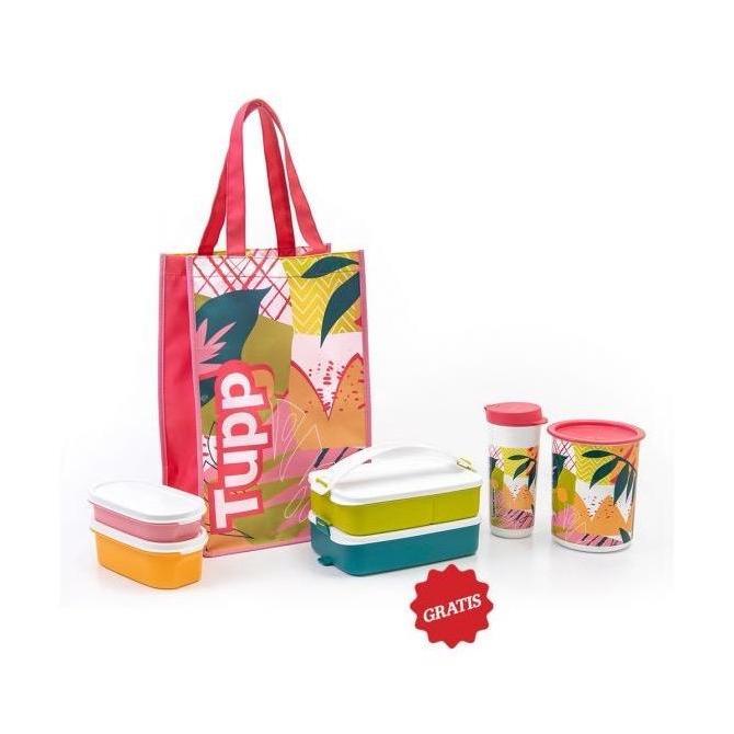 Tupperware T bestie set / bestie paket bekal makan free Original