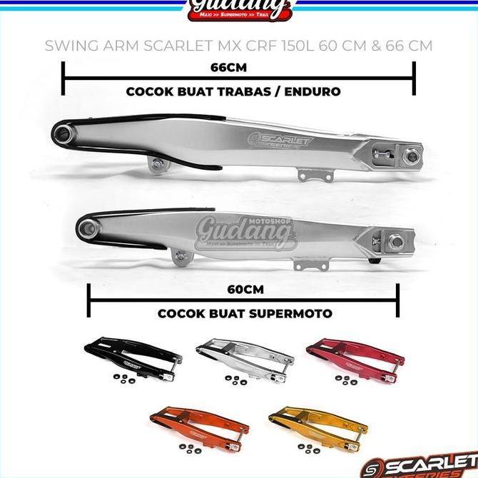Swingarm Swing Arm Scarlet Mx 60 Cm 66 Cm Alumunium Model Ktm Crf 150L Klx 150 Dtracker Original