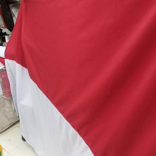 bahan kain bendera katun TC merah putih yard gulungan indonesia murah