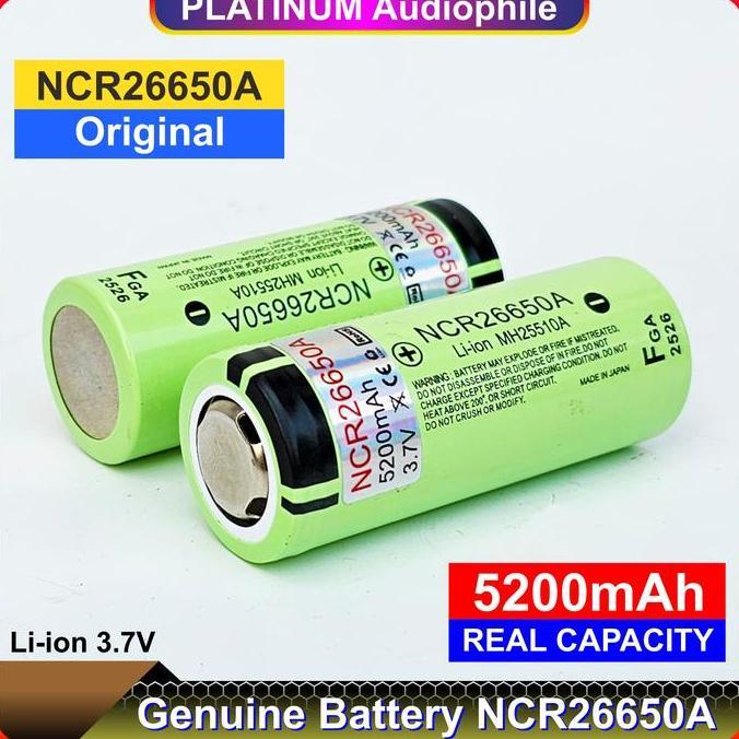 VATERCOM Baterai 26650 5200MAH 3.7V 4.2V NCR26650A Batre Original Battery NCR 26650