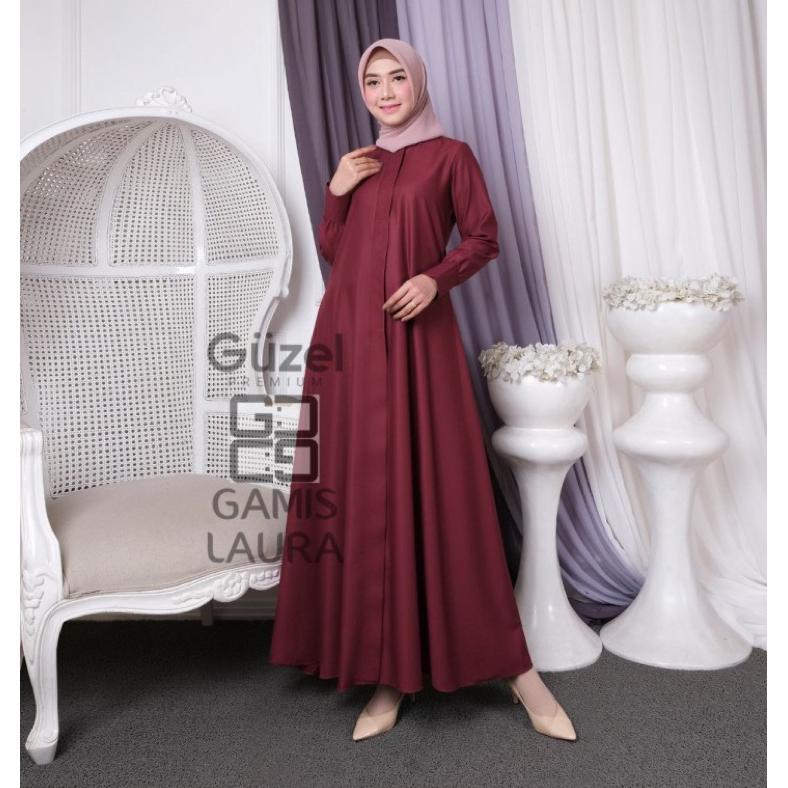 Dkhayru - Gamis Madina Laura Gamis Polos Madina Laura