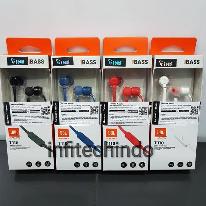 NEW JBL T110 HEADSET HEADPHONE 100% ORIGINAL GARANSI RESMI INDONESIA BEST