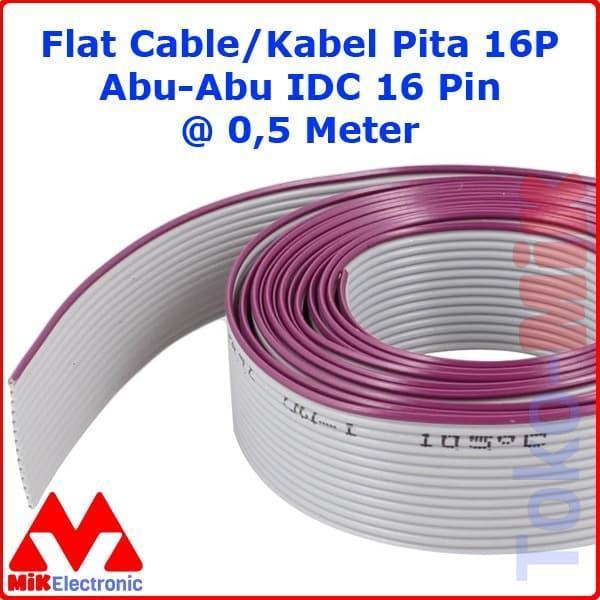 FLAT CABLE / KABEL PITA 16P ABU - ABU IDC 16 PIN @ 0,5 METER